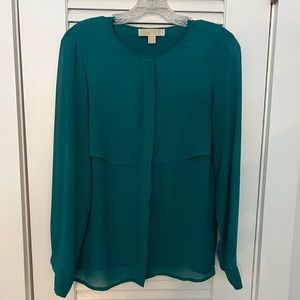 Teal Michael Kors button down blouse
